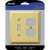 Amerelle Century Polished Brass Beige 2 gang Stamped Steel Duplex/Toggle Wall Plate 163TDBR